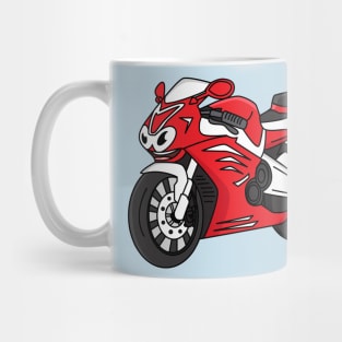 Cute red sports motorcycle cartoon Mug